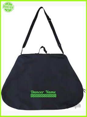 Large Nylon Irish Dance Dress Bag with Custom Embroidery & Shoulder Strap